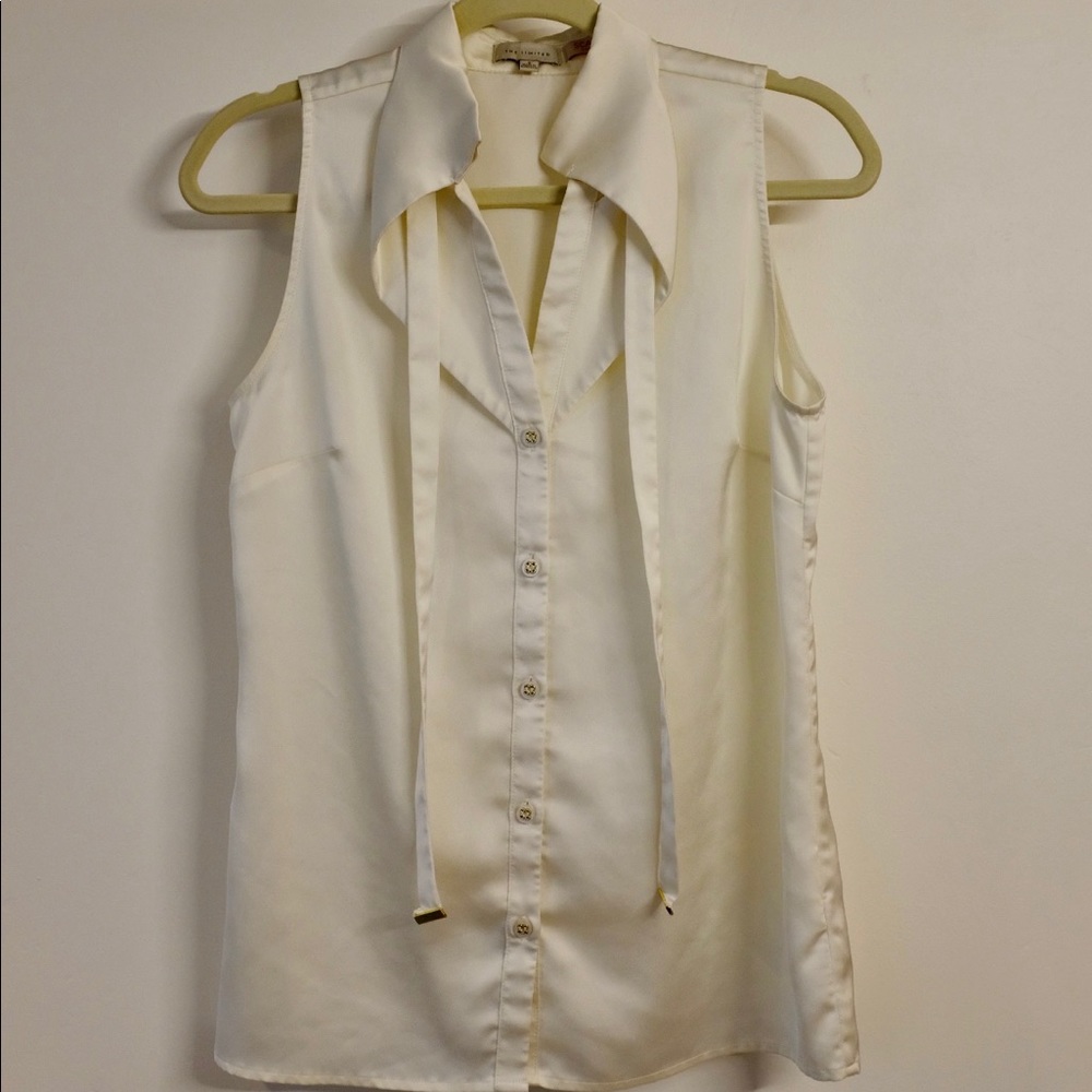 The Limited Scandal Collection silky cream sleeveless top